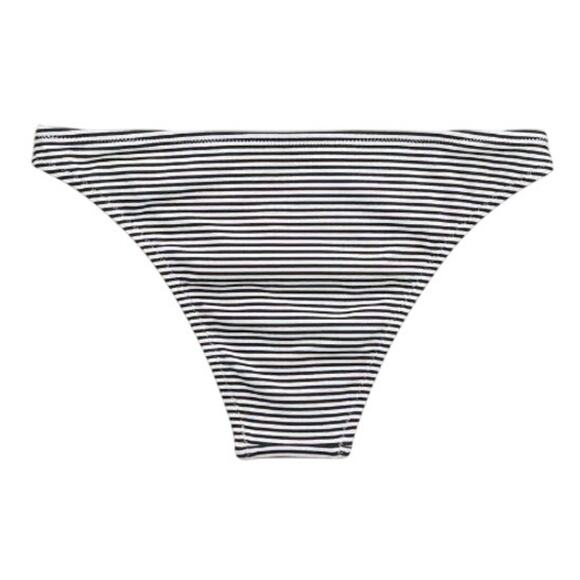 NWT Aerie Striped Cheeky Bikini Bottom Black White Low Rise Swim S - Picture 2 of 6